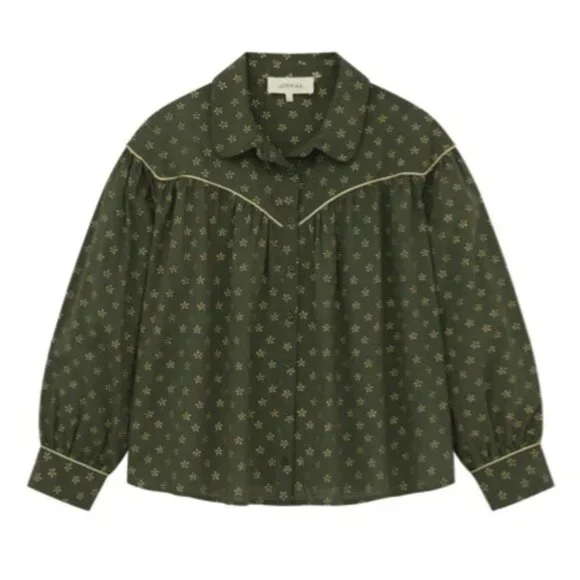 The GREAT. The Westerner Top in Army with Gold Stamp Vanity Size 0 = US X-Small - Picture 2 of 12